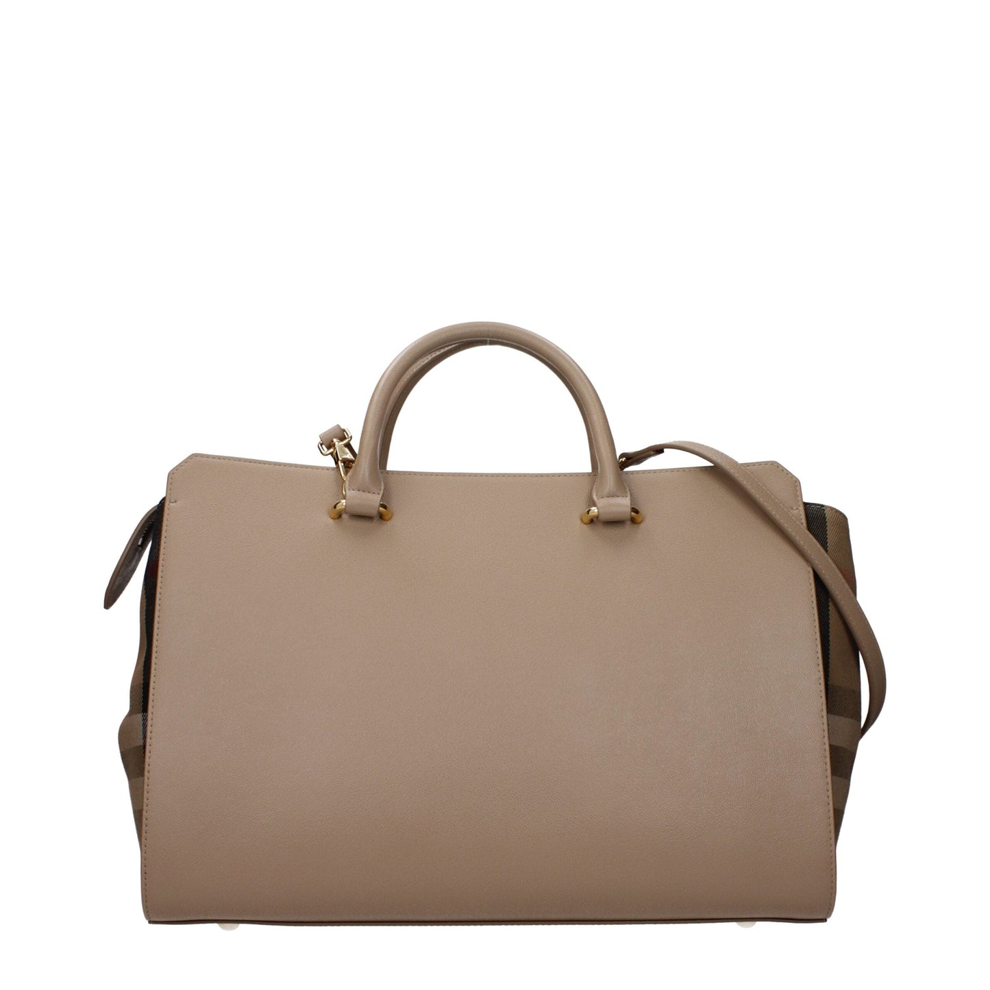 Beige Leather Handbags Burberry