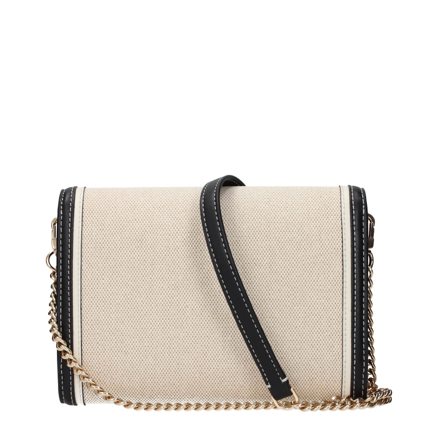 Beige Fabric Clutch Bags Tory Burch