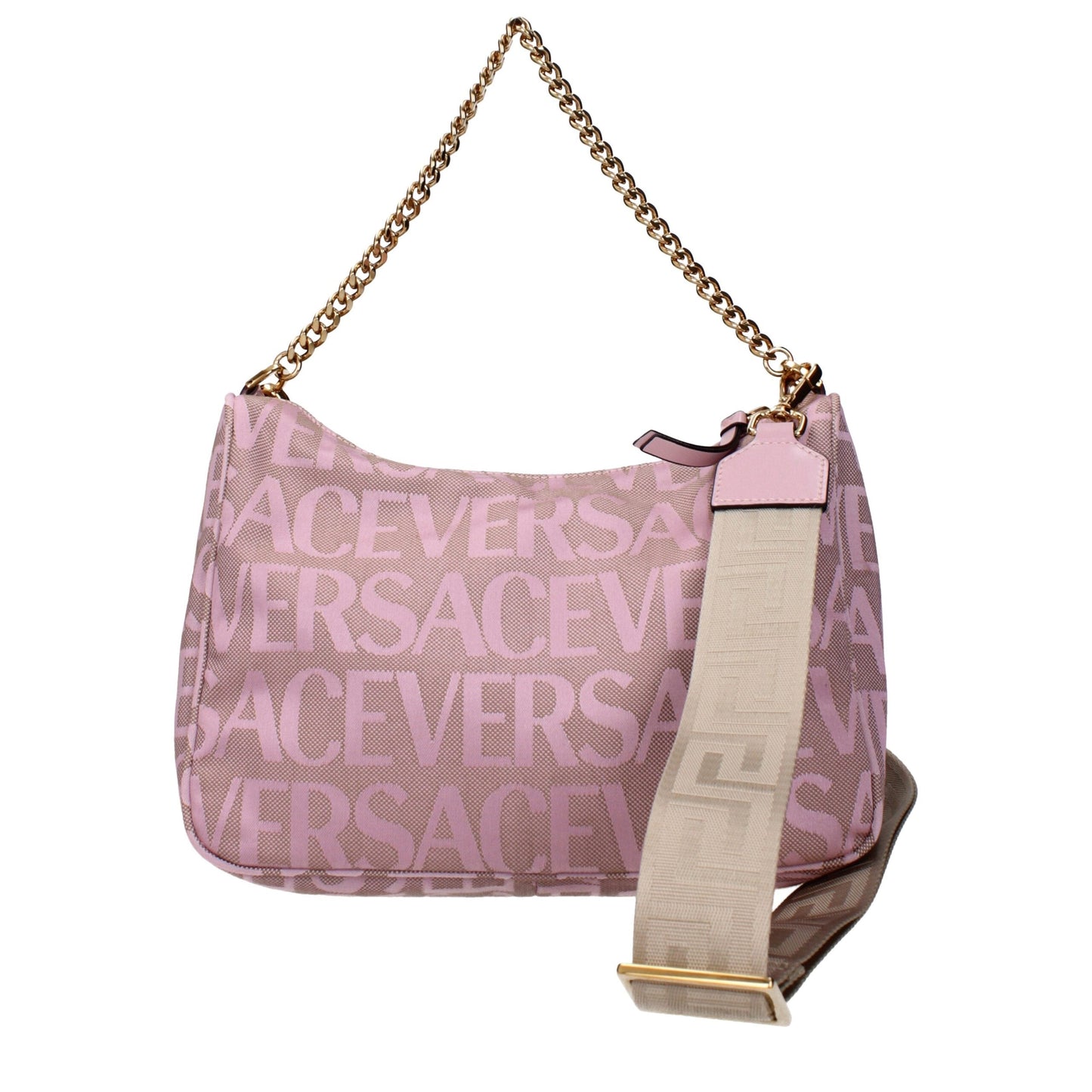 Beige Fabric Handbags Versace