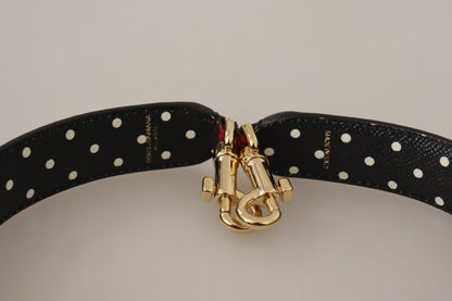 Red Exotic Leather Crystals Bag Shoulder Strap Dolce & Gabbana