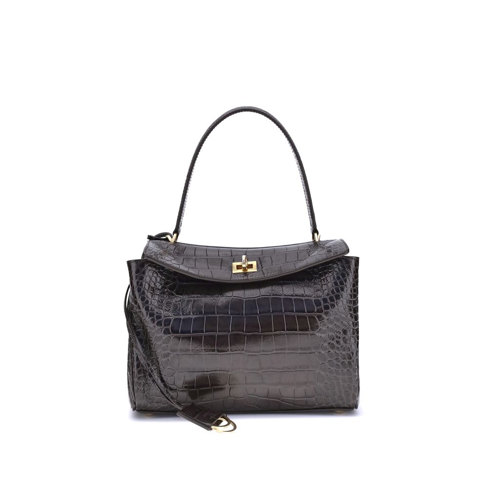 Rodeo Shoulder Bag in crocodile-print leather Balenciaga