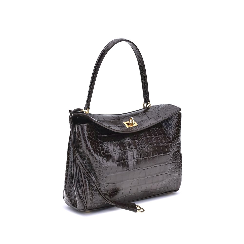 Rodeo Shoulder Bag in crocodile-print leather Balenciaga