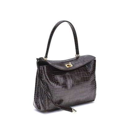 Rodeo Shoulder Bag in crocodile-print leather Balenciaga
