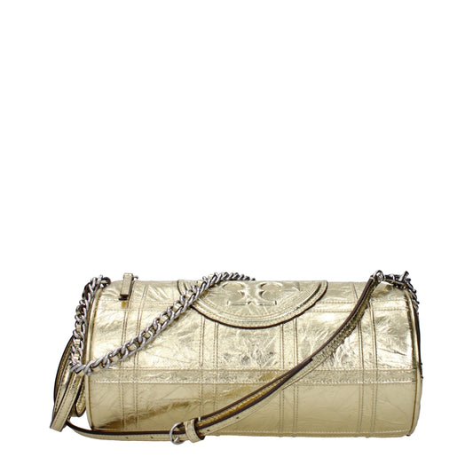 Gold Leather Shoulder Bags Tory Burch