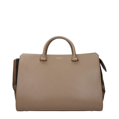 Beige Leather Handbags Burberry