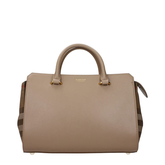 Beige Leather Handbags Burberry