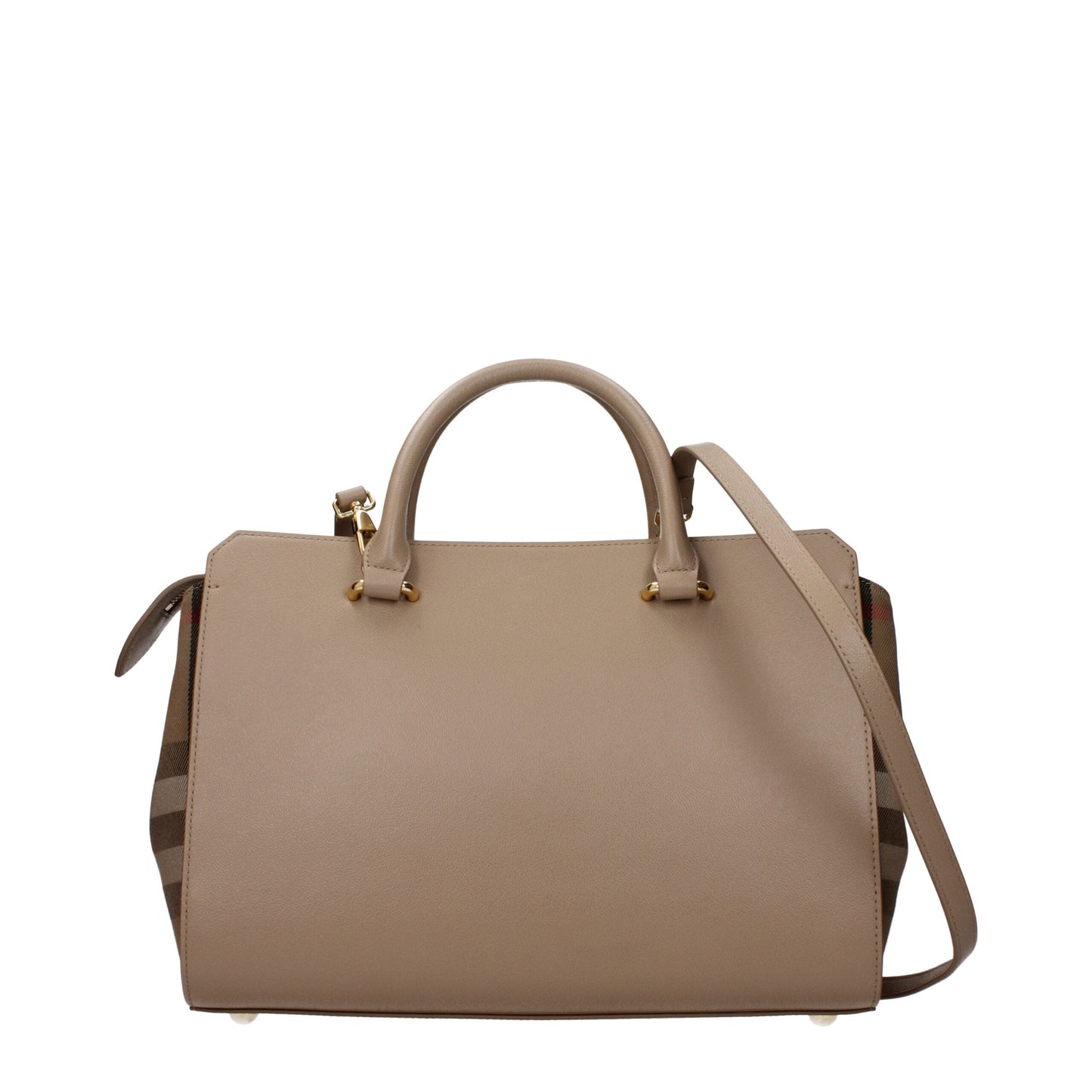 Beige Leather Handbags Burberry