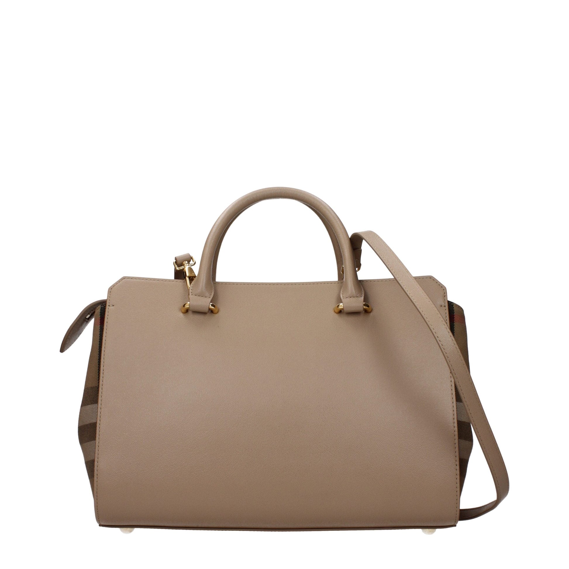 Beige Leather Handbags Burberry