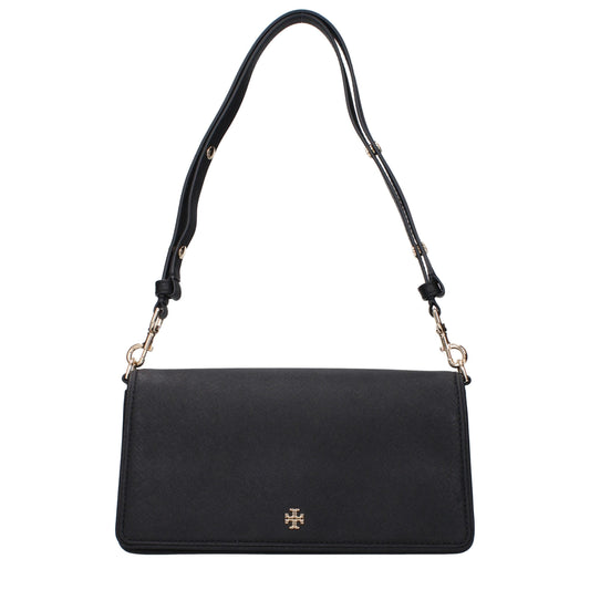 Black Leather Shoulder Bags Tory Burch