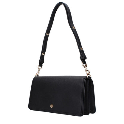 Black Leather Shoulder Bags Tory Burch