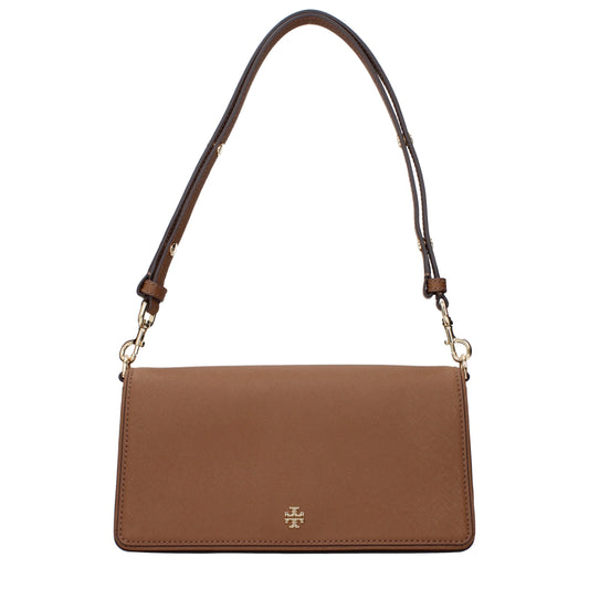 Brown Leather Shoulder Bags Tory Burch