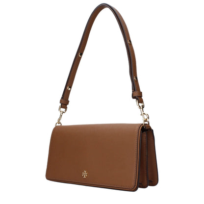 Brown Leather Shoulder Bags Tory Burch