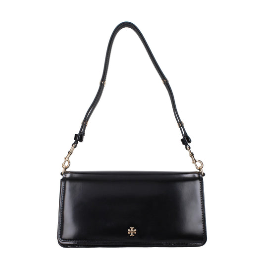 Black Leather Shoulder Bags Tory Burch