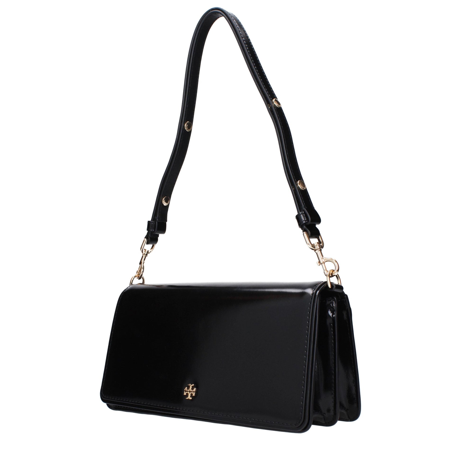 Black Leather Shoulder Bags Tory Burch