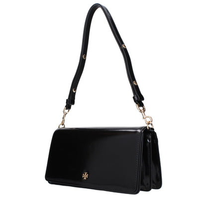 Black Leather Shoulder Bags Tory Burch