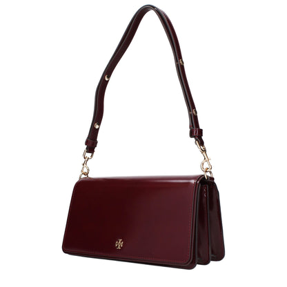 Red Leather Shoulder Bags Tory Burch