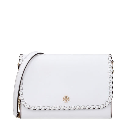 White Leather Clutch Bags Tory Burch