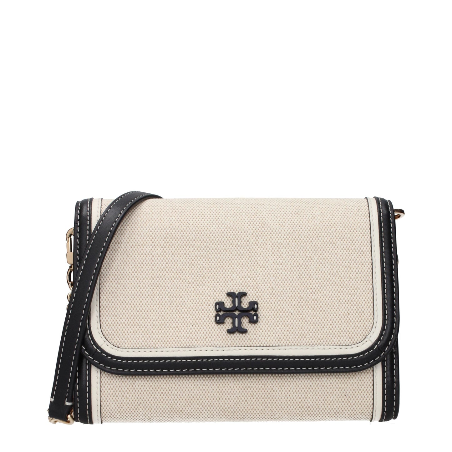 Beige Fabric Clutch Bags Tory Burch