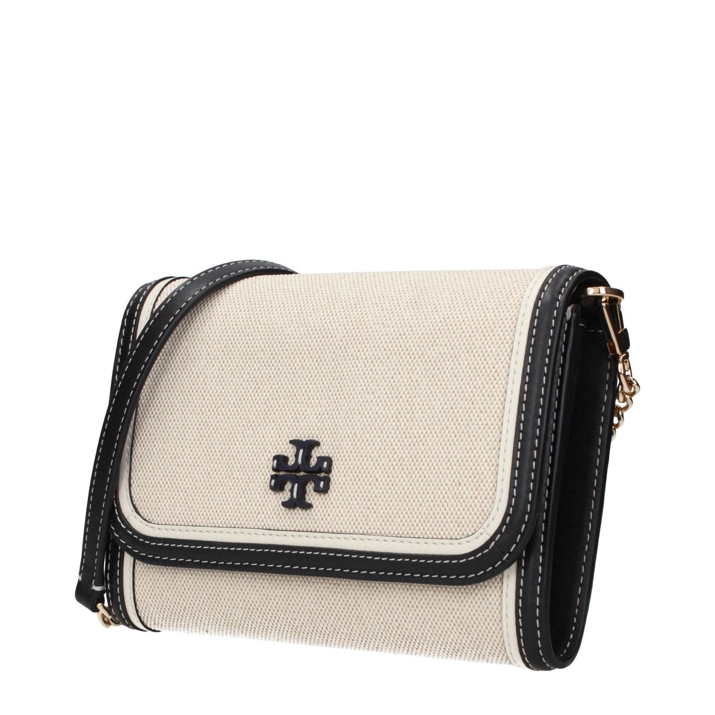 Beige Fabric Clutch Bags Tory Burch
