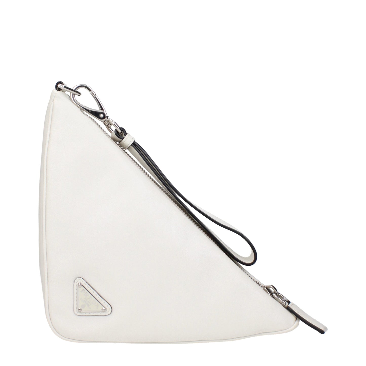 White Leather Clutch Bags Prada