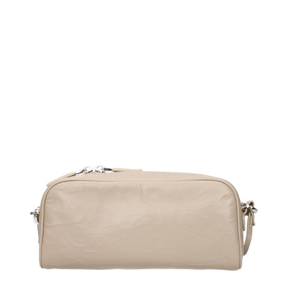 Beige Leather Crossbody Bags Prada