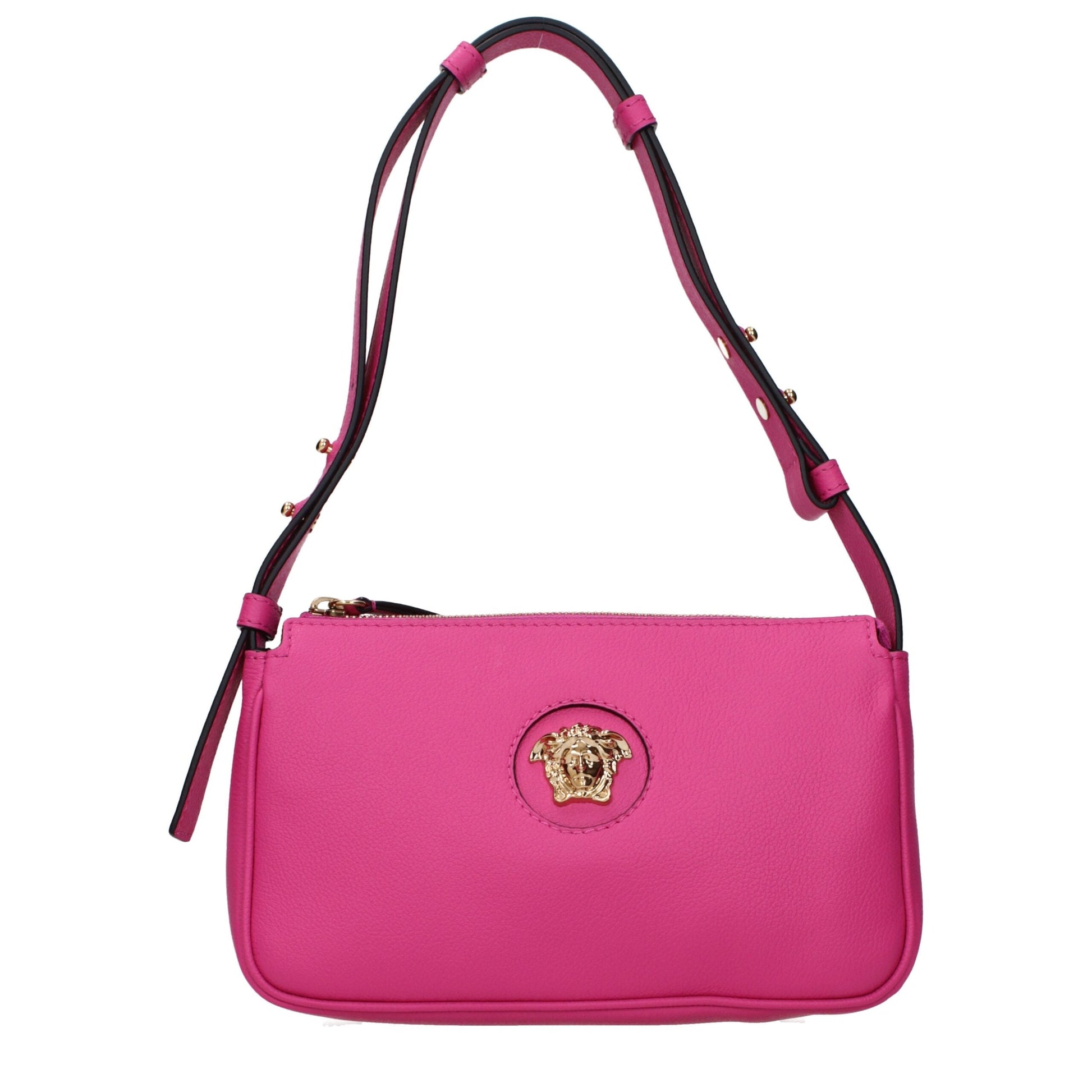 Pink Leather Shoulder Bags Versace