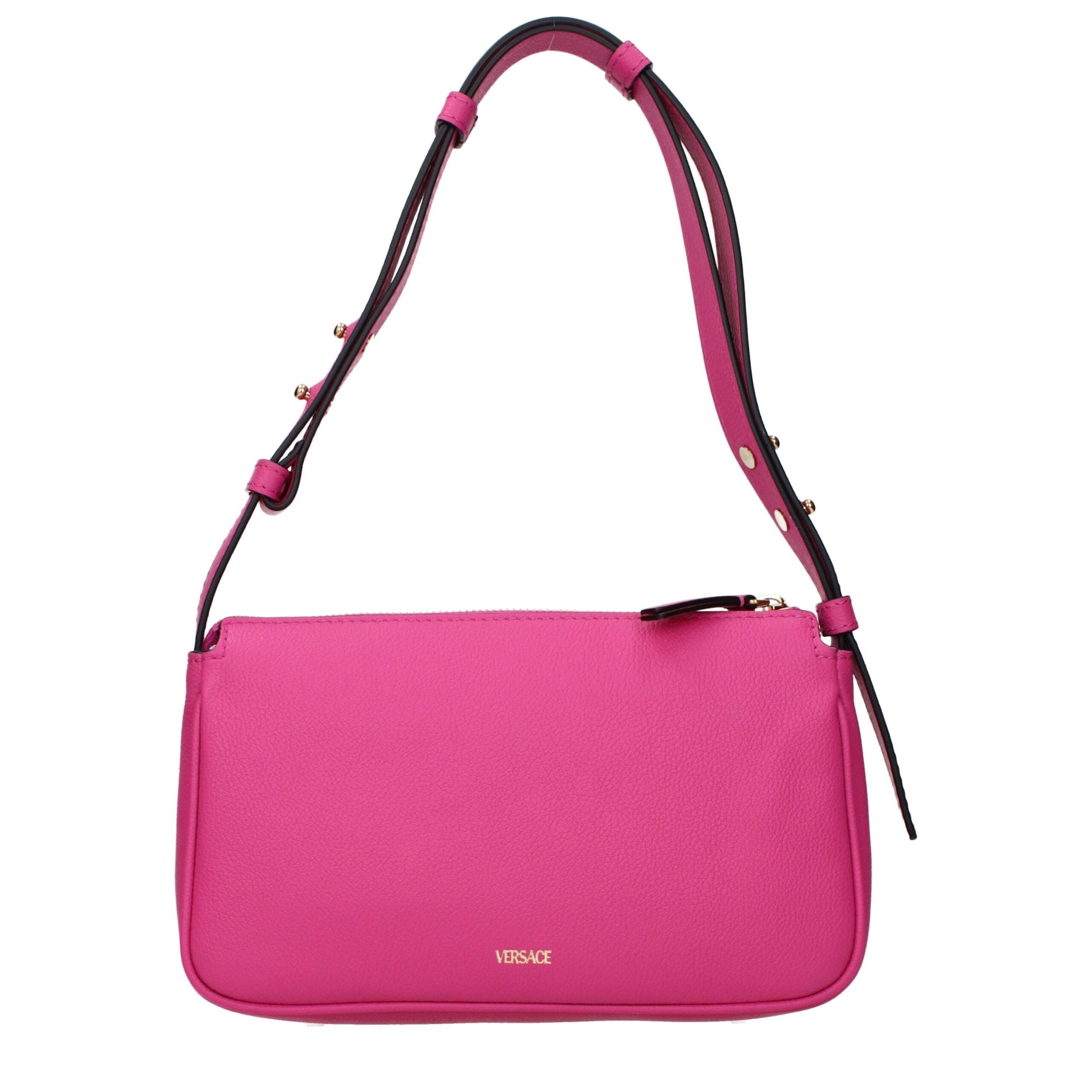 Pink Leather Shoulder Bags Versace