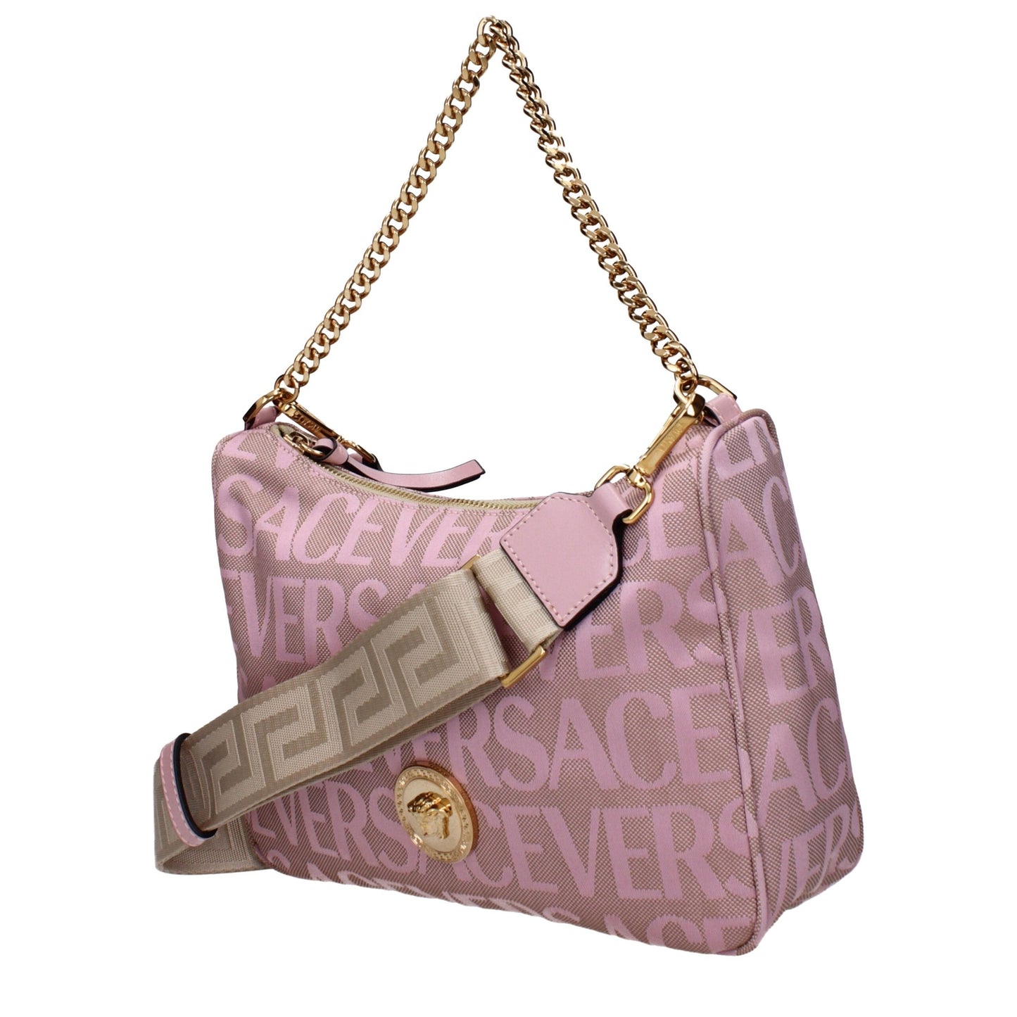 Beige Fabric Handbags Versace