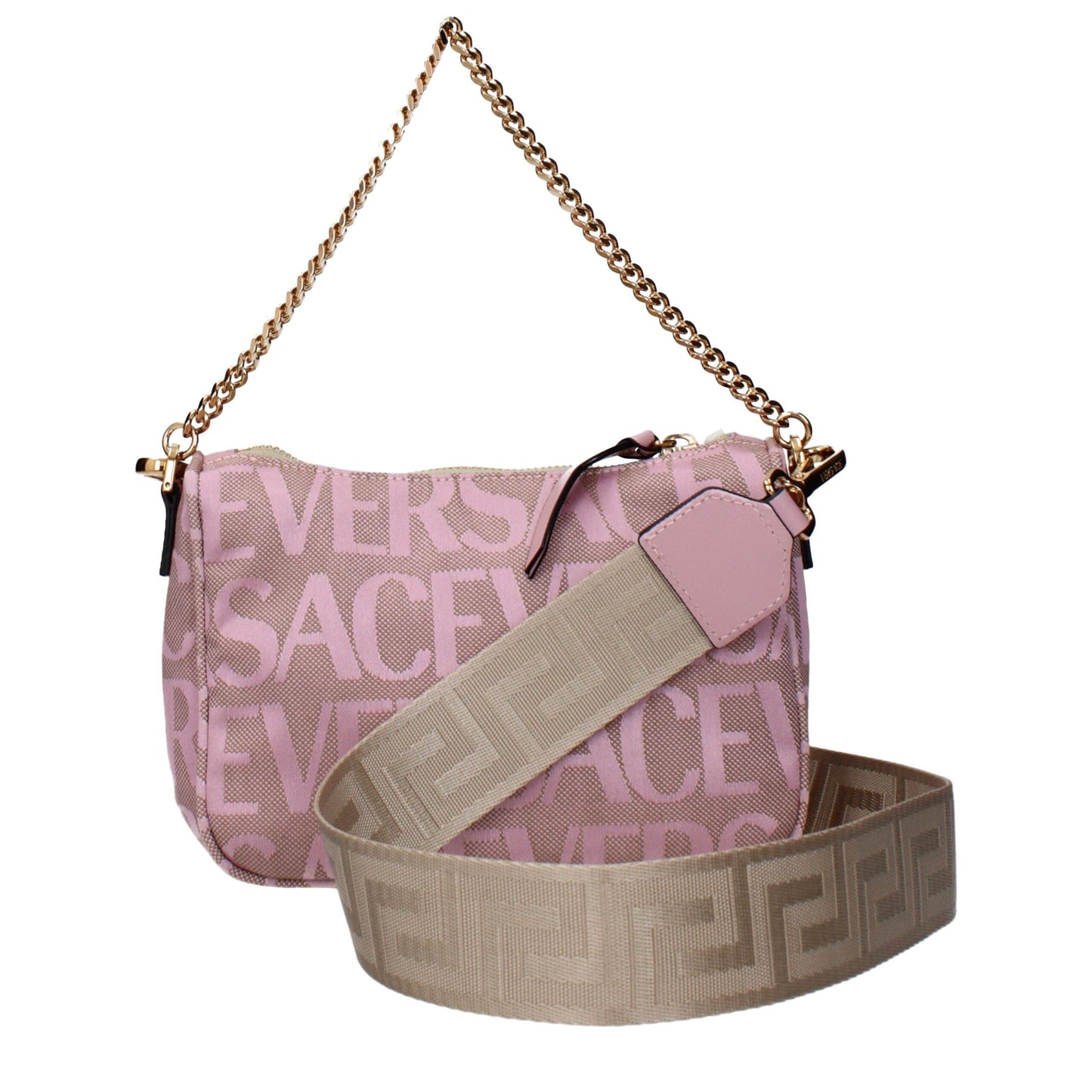 Pink Fabric Handbags Versace