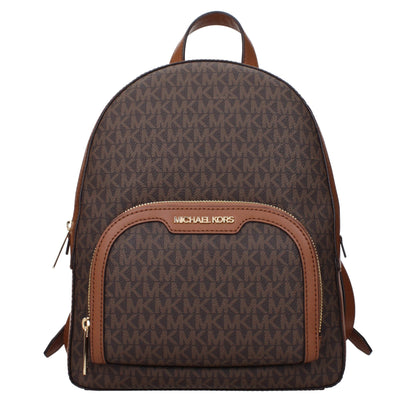 Brown Fabric Backpacks Michael Kors