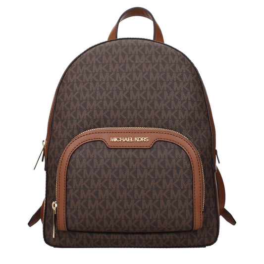 Brown Fabric Backpacks Michael Kors