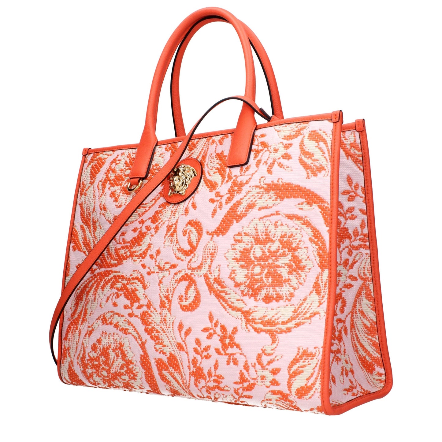 Orange Fabric Shoulder Bags Versace