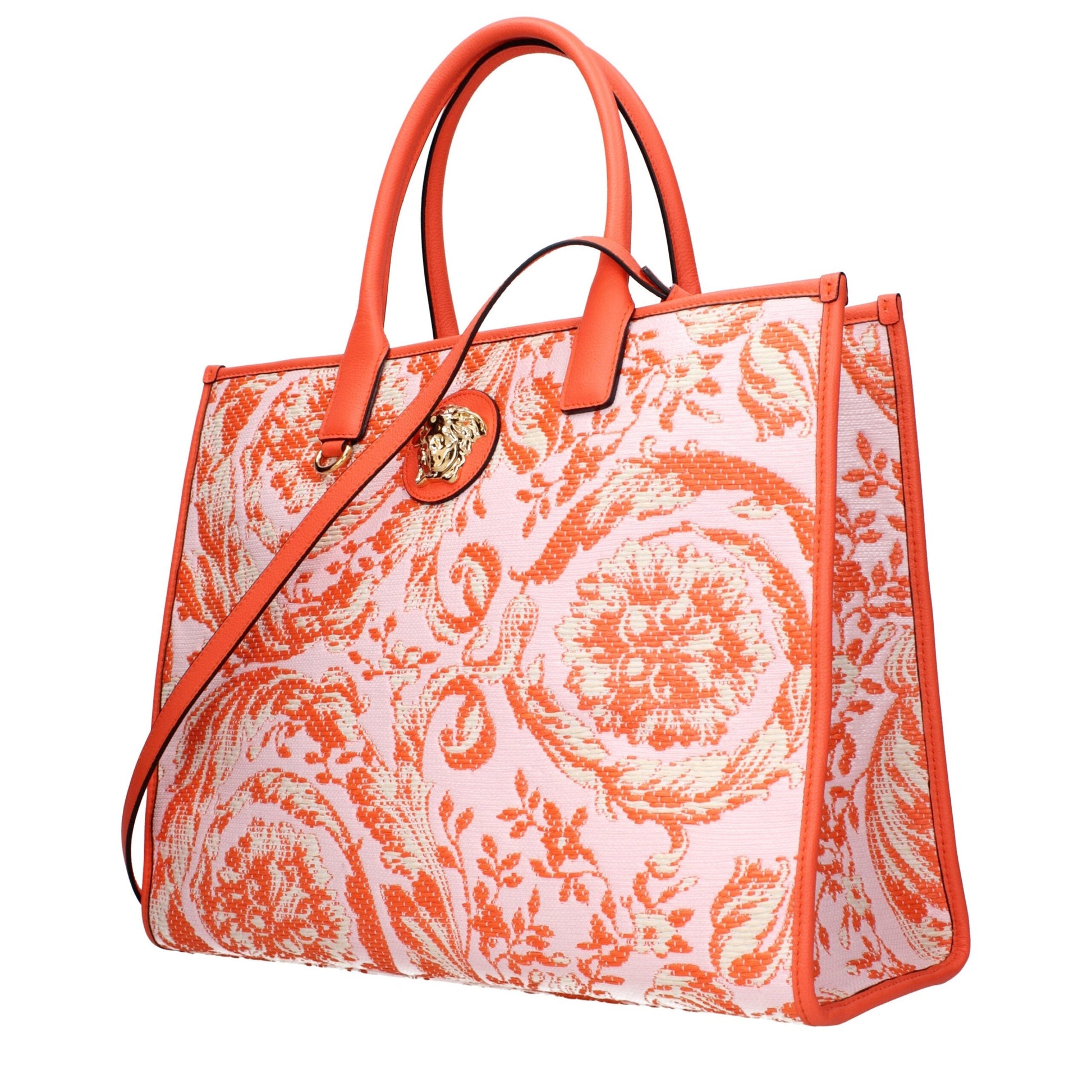 Orange Fabric Shoulder Bags Versace