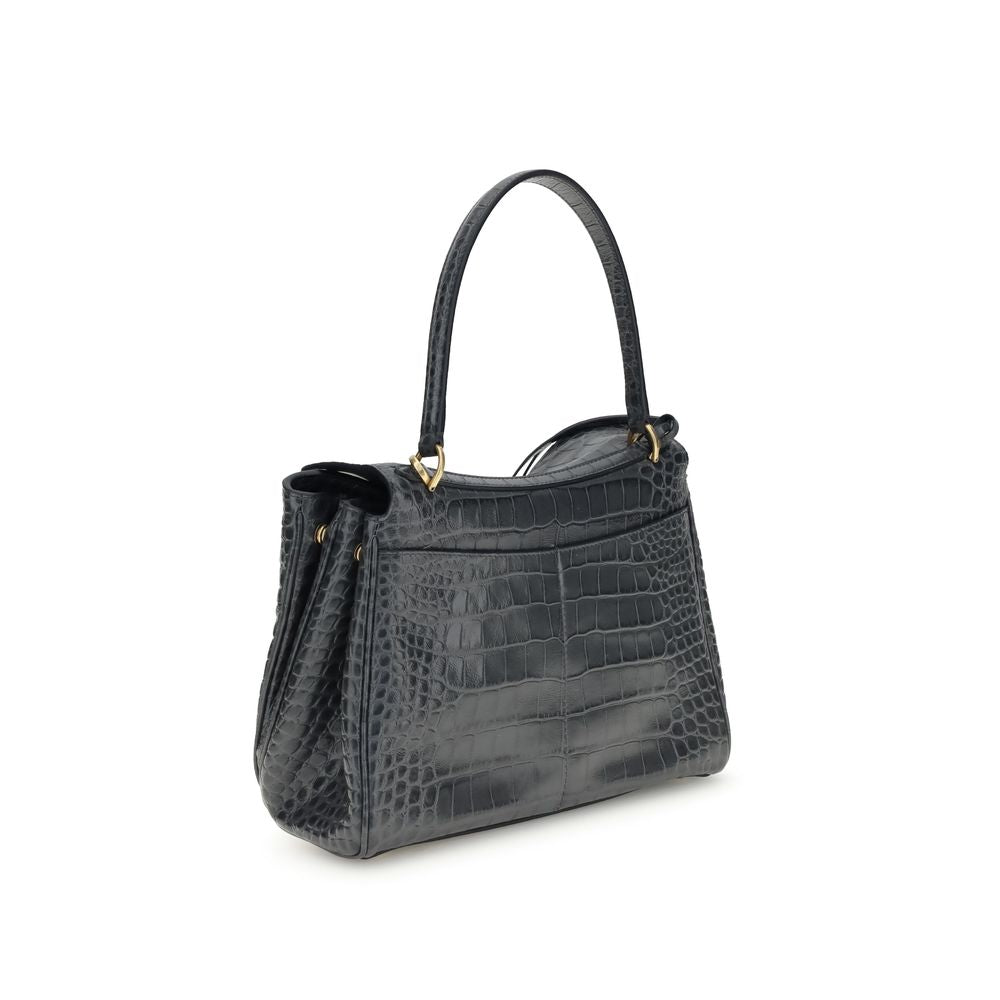 Rodeo Shoulder Bag in crocodile-print leather Balenciaga