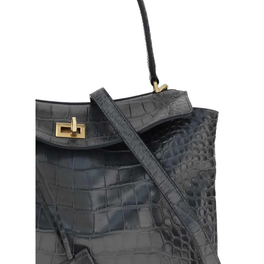 Rodeo Shoulder Bag in crocodile-print leather Balenciaga