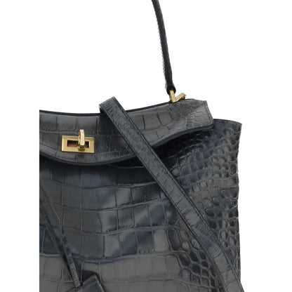 Rodeo Shoulder Bag in crocodile-print leather Balenciaga