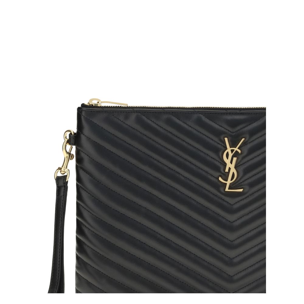 Matelassé leather Pouch Saint Laurent