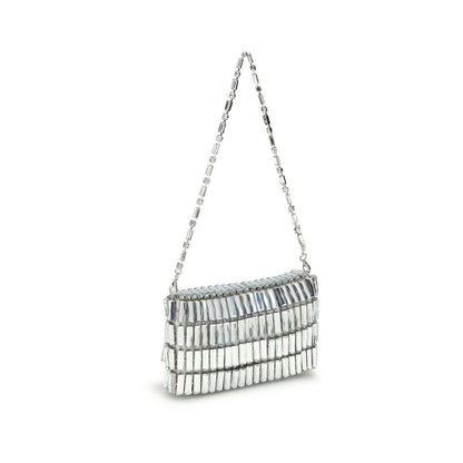 Silver crystal bow mini Shoulder Bag