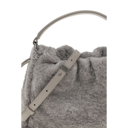 Small shearling Mellow Shoulder Bag Brunello Cucinelli