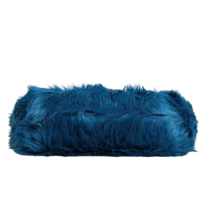 Blue Fur Logo Plaque Double Handle Shoulder Bag Dolce & Gabbana