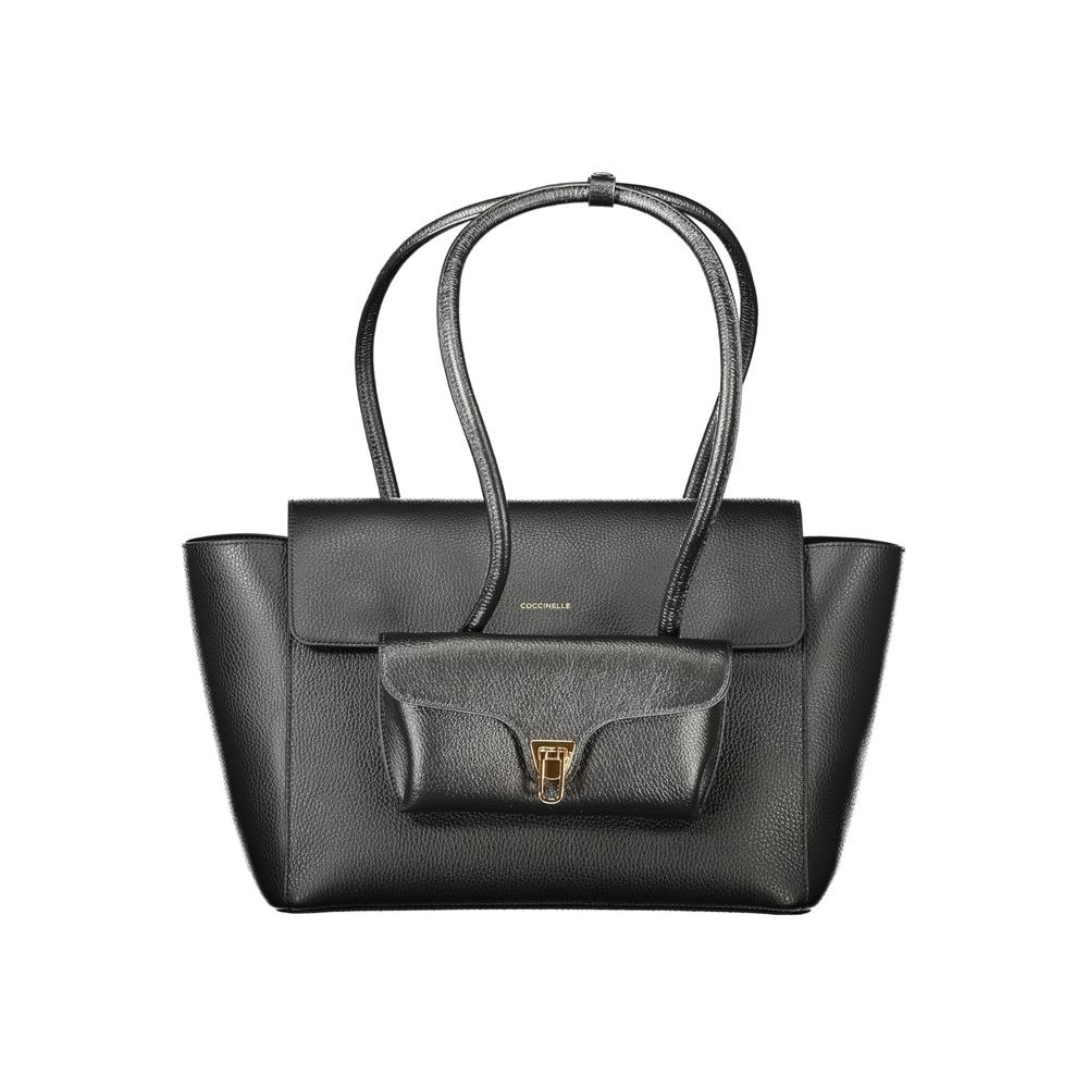 Black Leather Women Handbag Coccinelle