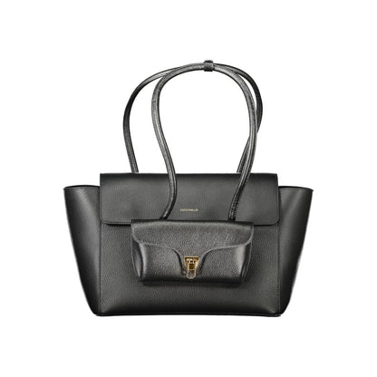 Black Leather Women Handbag Coccinelle