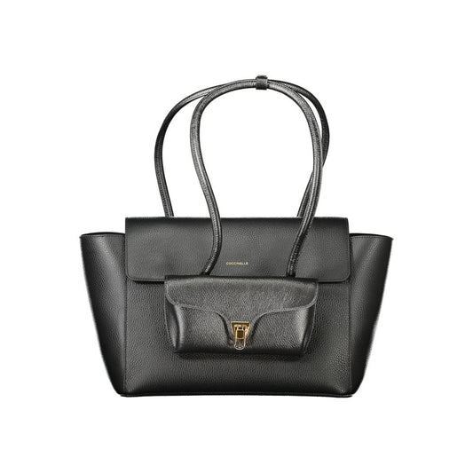 Black Leather Women Handbag Coccinelle