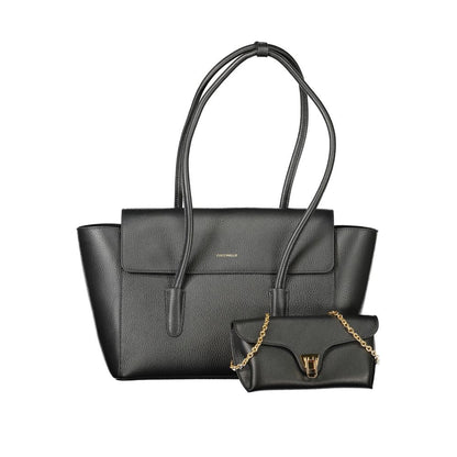 Black Leather Women Handbag Coccinelle