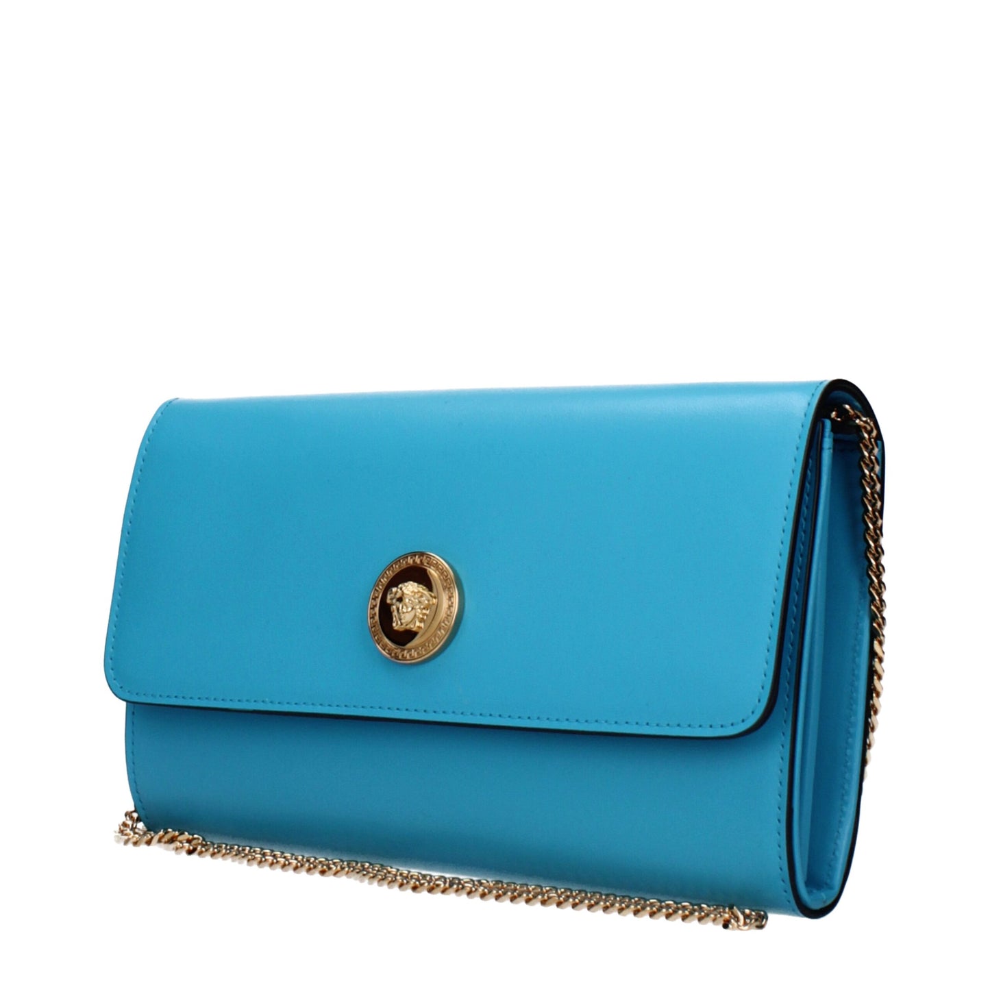 Light Blue Leather Clutch Bags