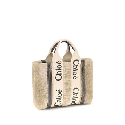 Small Woody Shearling Tote Bag