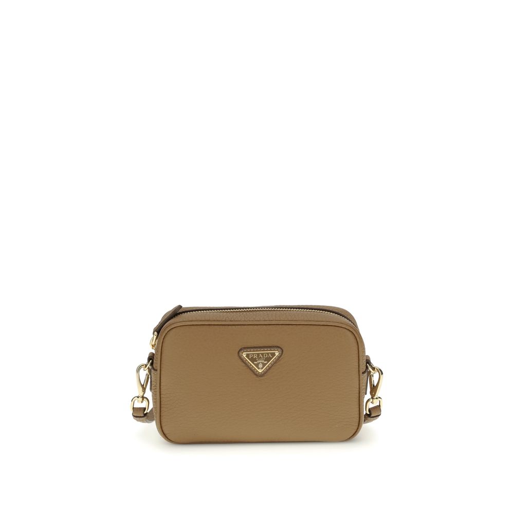 Beige Calf Leather Bos Taurus Shoulder Bag